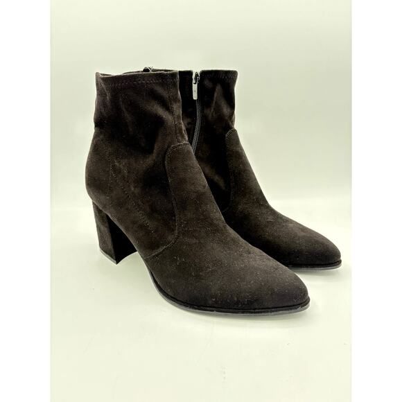 Marc Fisher Black Microfiber Ankle Boots Size 9 - Picture 1 of 10